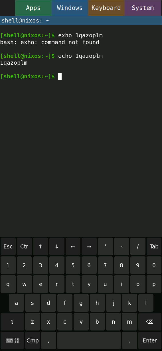 Type on the glass: native compositor screenshot